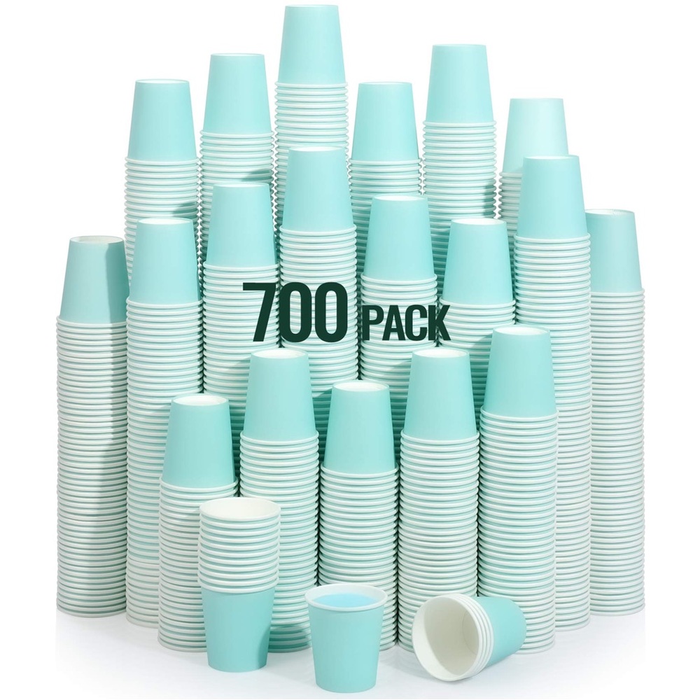 NEW 700 Pack 3oz Disposable Paper Cups for Water Jugs Dentist Mouthwash Parties